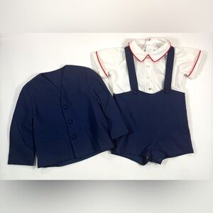 FISCHEL BY JOHNSTON VINTAGE Toddler Boys’ Nautical 3-Piece Suit Set Size 2T